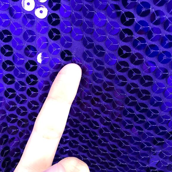 Claudine Bueche Sequin Dress 12 Scoop Neck Open Back Sleeveless Cocktail Purple - Picture 5 of 8